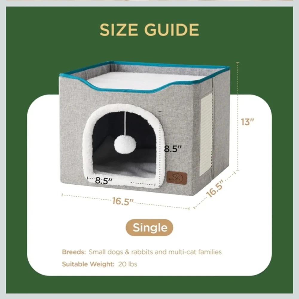 Cat Cube by Bedsure Comfy Pet, Grey NIB .1 - Picture 5 of 15